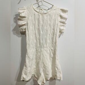 Zara White embroided romper